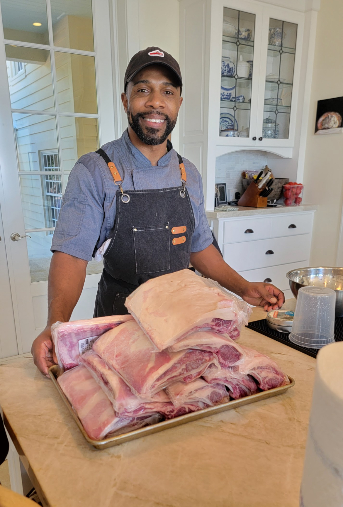 Chef working with ingredients